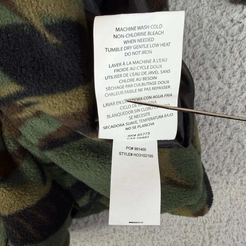 O'NEILL Camo Jacket Men Medium Green Fleece Reversible Insulated Full Zip Surfer